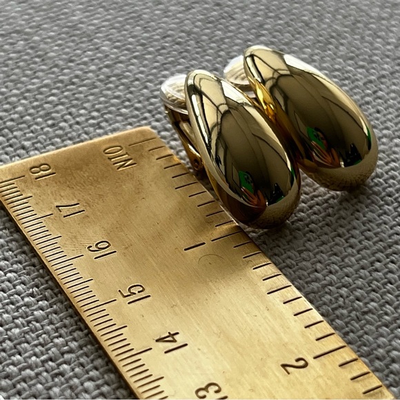 Gold Drop Clip On Earrings - Picture 4 of 6
